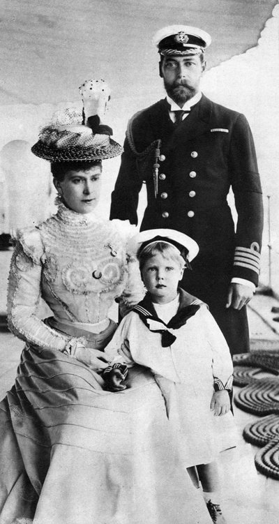 Prince George and His Wife Mary with Their Son Edward, HMS Crescent by Unbekannt