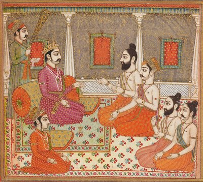 Prince with holy men or Brahmins, 19th century by Unbekannt