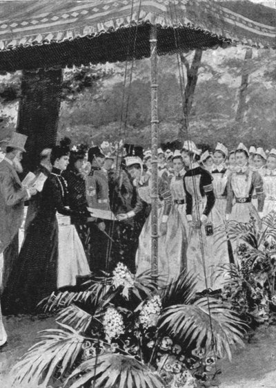 Princess Alexandra Presenting Certificates to Nurses at Marlborough House by Unbekannt