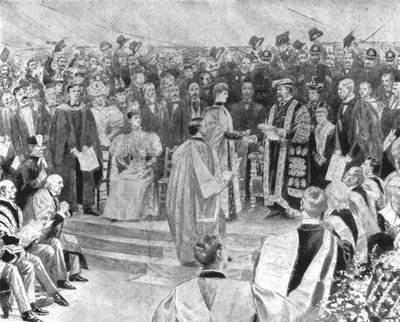 Princess Alexandra Receiving the Degree of Doctor of Music, 1896, 1901 by Unbekannt