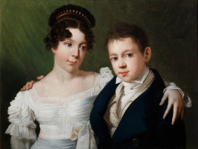 Princess Alexandrine of Prussia and Prince Albert of Prussia by Unbekannt