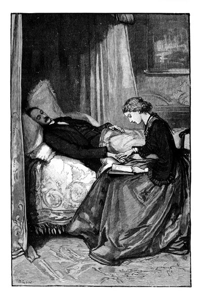 Princess Alice Reading to Her Father, Prince Albert, c. 1850s by Unbekannt