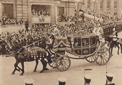 Princess Elizabeth and her cousin Lord Lascelles with the Princess Royal by Unbekannt