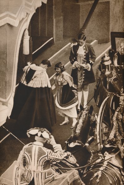 Princess Elizabeth Arriving for the Coronation of Her Parents by Unbekannt