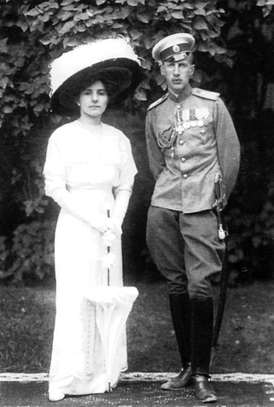 Princess Helen of Serbia with her husband Prince John Constantinovich of Russia by Unbekannt