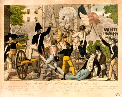 Prise de la Porte St Denis le 28th Juillet 1830, Revolution of 1830, Paris by Unbekannt