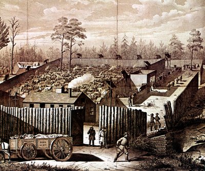 Prison Stockade at Andersonville, Georgia, American Civil War by Unbekannt