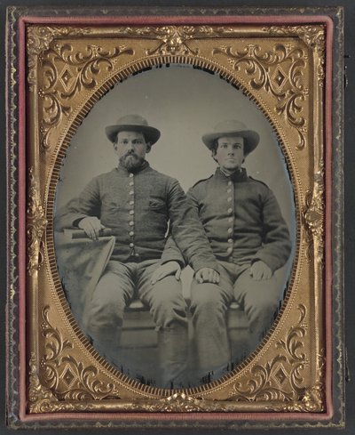 Private Charles Chapman of Company A, 10th Virginia Cavalry Regiment, left, and unidentified soldier by Unbekannt