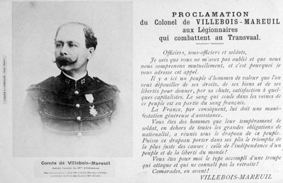 Proclamation by Colonel Villebois-Mareuil by Unbekannt
