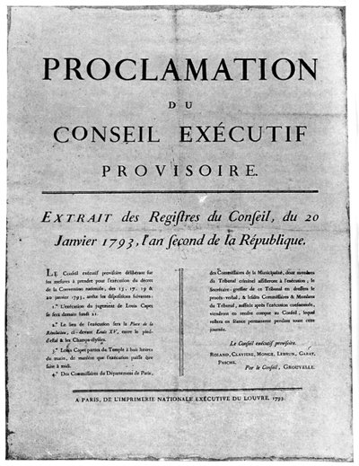 Proclamation of the order for the execution of Louis XVI of France by Unbekannt