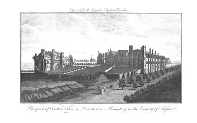 Prospect of Battle-Abby, a Benedictine Monastery in the County of Sussex, 1771 by Unbekannt