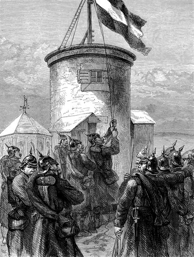 Prussian Troops Hoisting Their Flag at Valerien, Franco-Prussian War by Unbekannt