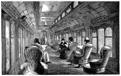 Pullman Drawing Room Car on the Midland Railway, England, 1876 by Unbekannt