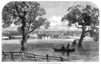 Punt Road, Richmond - Floods at Melbourne, Australia, 1864 by Unbekannt