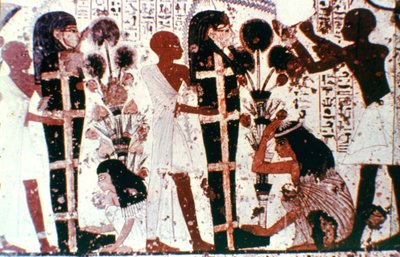 Purification of Mummies, Detail from a Temple Wall Painting, Thebes, Egypt by Unbekannt