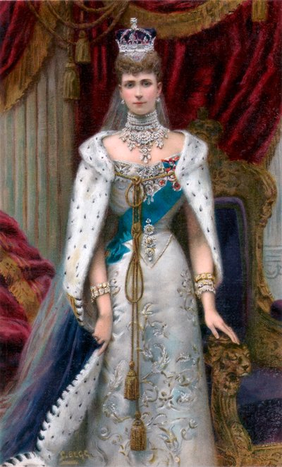 Queen Alexandra in Full Coronation Robes, 1902 by Unbekannt