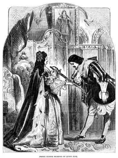 Queen Anne (1665-1714) Receiving Prince Eugene (1663-1736) of Austria by Unbekannt