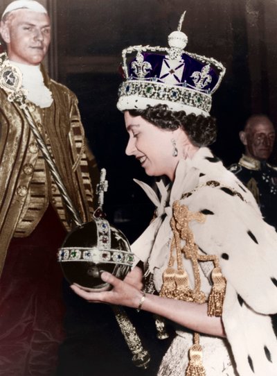 Queen Elizabeth II returning to Buckingham Palace after her Coronation by Unbekannt