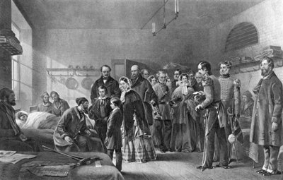 Queen Victoria Visiting Wounded Soldiers, 19th Century by Unbekannt