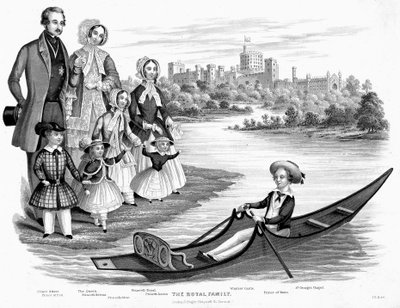 Queen Victoria and Prince Albert with their six eldest children by Unbekannt