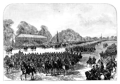 Queen Victoria reviewing volunteers in the Great Park, Windsor, Berkshire by Unbekannt