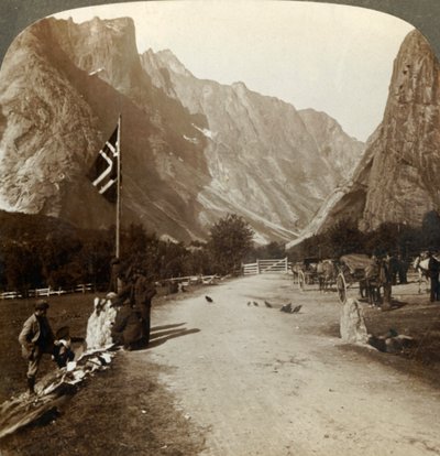 Ragged Range of the Troldtinder or Witch Pinnacles from Valley Road, Horgheim, Norway, c1905 by Unbekannt