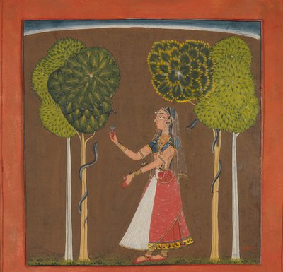 Ragini, Possibly Asavari: Folio from a Ragamala Series by Unbekannt
