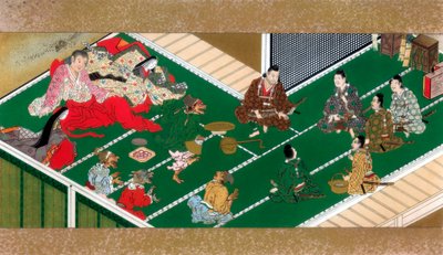 Raiko and his comrades before the demon robber by Unbekannt