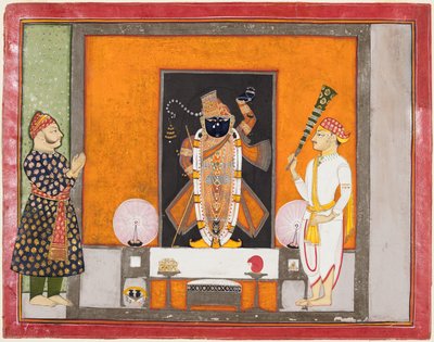 Raja Ram Singh worships Krishna as Brij Nathji the bridegroom by Unbekannt
