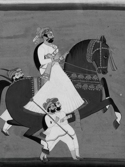 Raja on Horseback Accompanied by His Favorite Attendants, late 19th-early 20th century by Unbekannt