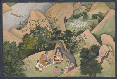 Rama, Sita, and Lakshmana at the Hermitage of Bharadvaja by Unbekannt