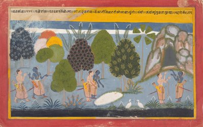 Rama and Lakshmana Search in Vain for Sita: Illustrated folio by Unbekannt