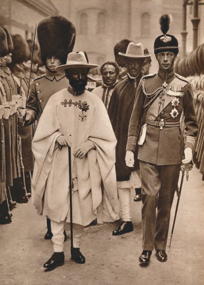 Ras Tafari, Prince Regent of Ethiopia Emperor Haile Selassie with the Duke of York, 1924 by Unbekannt
