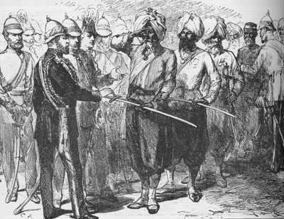 Reception for the survivors of the defence of Lucknow, India, January 1876 by Unbekannt