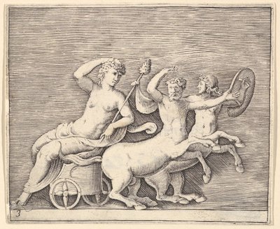 Reclining Female Figure on a Chariot drawn by Two Centaurs by Unbekannt