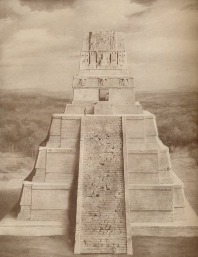 Reconstructed Model of a Magnificent Maya Temple Pyramid at Tikal by Unbekannt