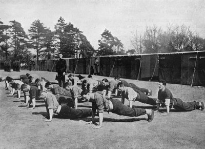 Recruits to the Grenadier Guards at Physical Drill at Caterham by Unbekannt