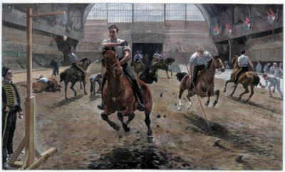 Rehearsing for the Royal Military Tournament at the Agricultural Hall, Islington, London, 1886 by Unbekannt