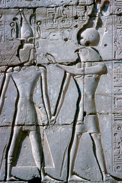 Relief of Amun-Ra giving life to Rameses II, Temple of Rameses II, Luxor, Egypt, c. 1250 BC by Unbekannt