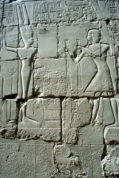 Relief of Rameses II Offering to the Fertility God Min, Temple of Amun, Karnak, Egypt by Unbekannt