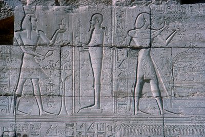 Relief showing Rameses II before Ptah, The Ramesseum, Temple of Rameses II, Luxor, Egypt, c1250 BC by Unbekannt