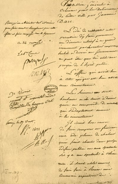 Report by the Minister of the Interior on the festival of Joan of Arc, 15 March 1803 by Unbekannt