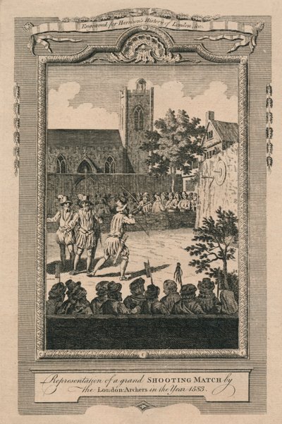 Representation of a Grand Shooting Match by the London Archers in the Year 1583 by Unbekannt