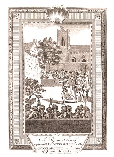 Representations of the Shooting Match by the London Archers in the Reign of Queen Elizabeth, 1793 by Unbekannt