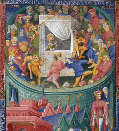 Representation of Actors, Mimes, and Jugglers. Frontispiece of the Manuscript Terence of Martin Gouge by Unbekannt