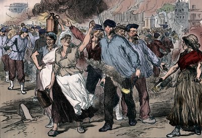 Rioters and Petroleuses Firing Public Buildings in Paris During the Paris Commune by Unbekannt