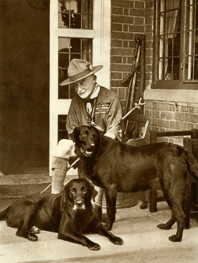 Robert Baden-Powell at Home with His Dogs, c1929, 1935 by Unbekannt