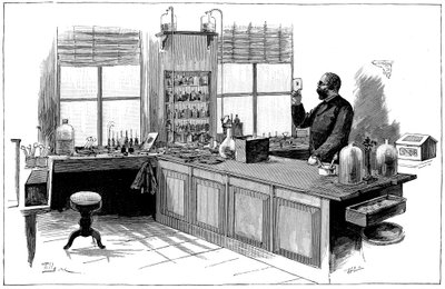 Robert Koch, German Bacteriologist and Physician in His Laboratory by Unbekannt