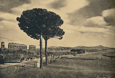 Roma - New Appian Way - Ruins of the Aqueduct of Claudius. The Alban Hills, 1910 by Unbekannt