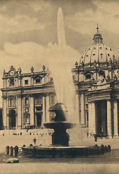 Roma - St. Peters Square. Fountain and facade by Carlo Maderno. Cupola by Michelangelo by Unbekannt